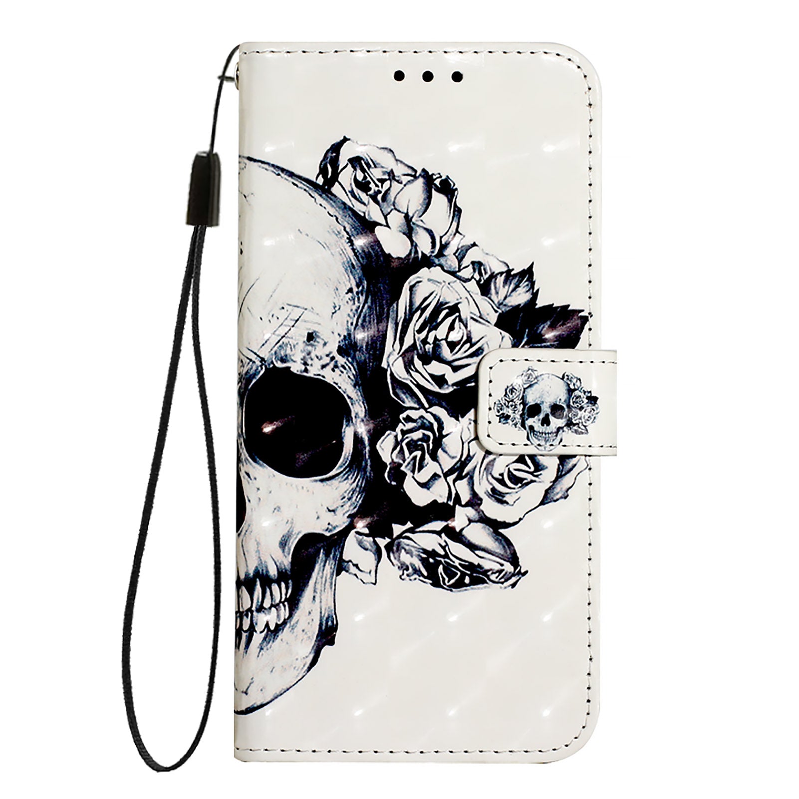 For Samsung Galaxy A16 5G / A16 4G Leather Case YB Pattern Printing Leather Series-2 Pattern Printing Wallet Stand Cover - Skull For Samsung Galaxy A16 5G / A16 4G Leather Case YB Pattern Printing Leather Series-2 Pattern Printing Wallet Stand Cover - Skull